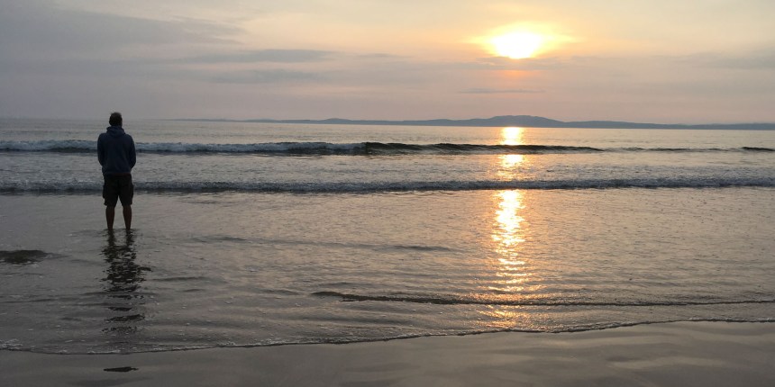 Kintra beach at sunset